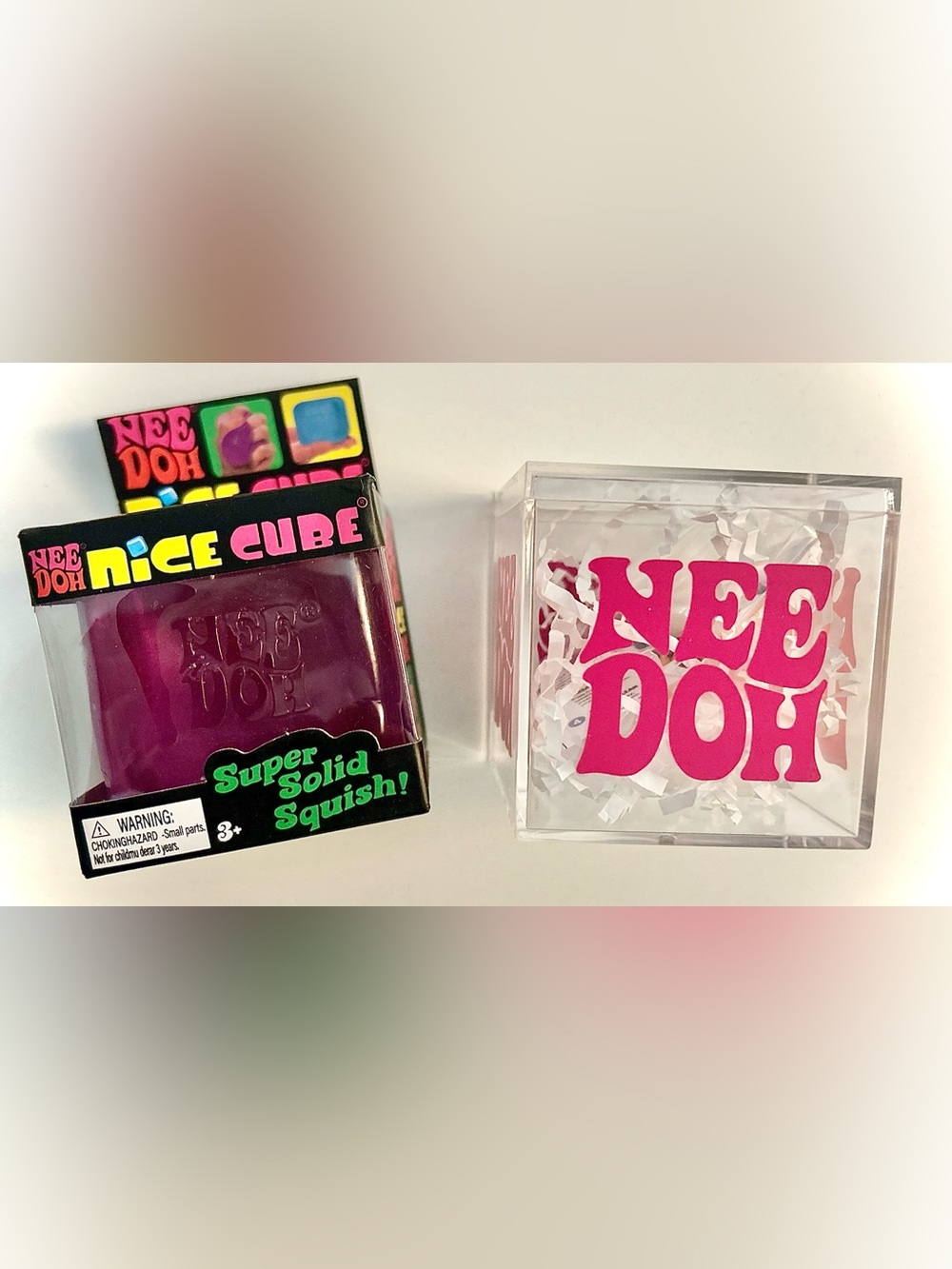 Needoh Nice Cube Purple & Custom Needoh acrylic case set NEW